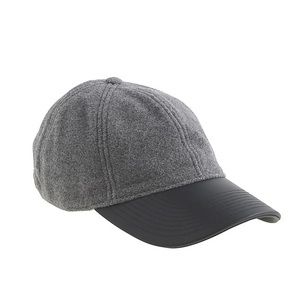 J CREW - Leather Brim Baseball Cap